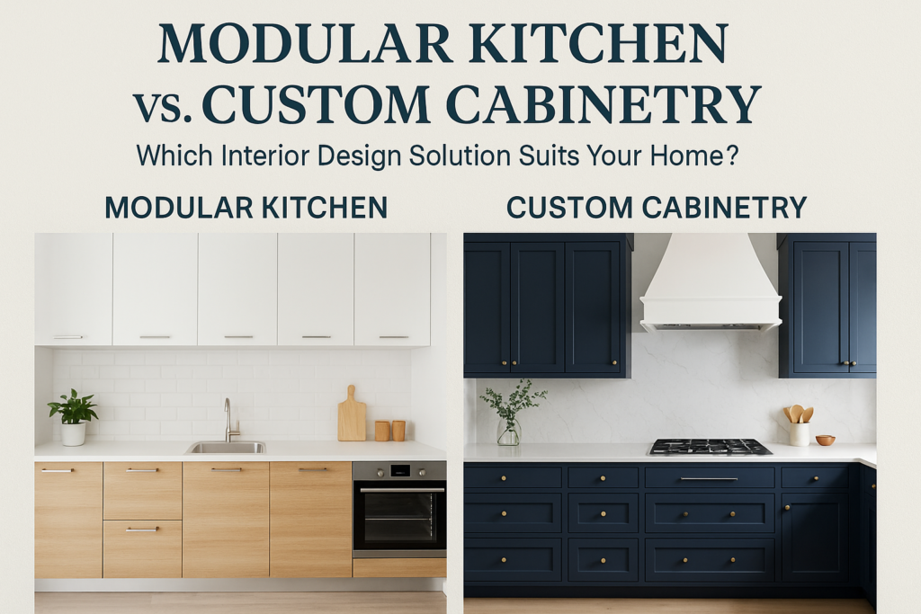 Modular vs custom kitchen cabinets near Kokapet